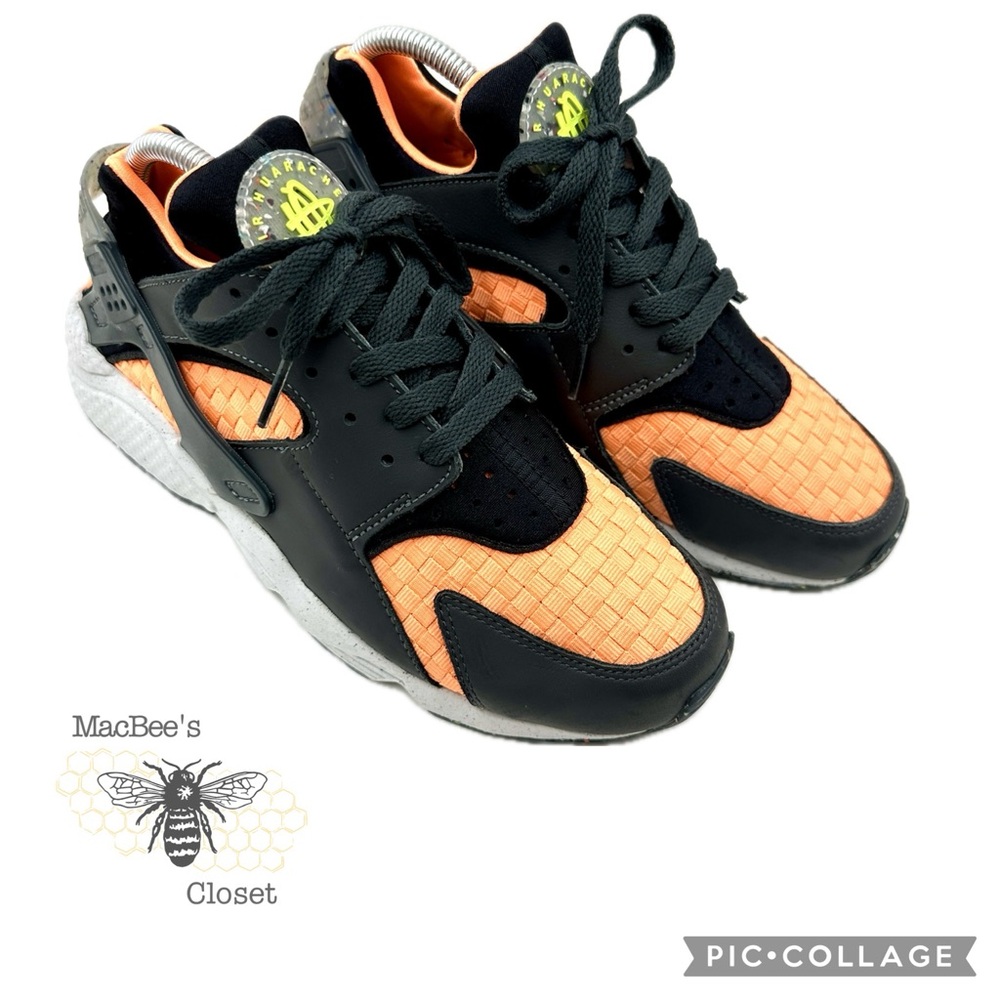 Nike Air Huarache Crater Premium 'Black Atomic Orange 2022 Size 8.5 Mens
